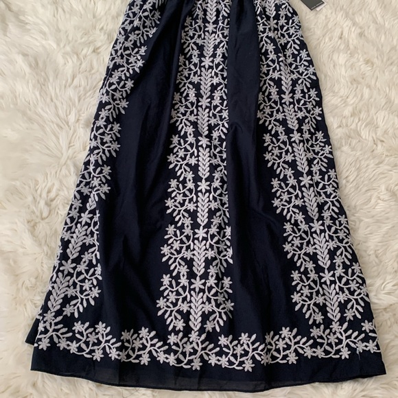 New Julia Jordan Square Neck Embroidered Cotton Sleeveless Maxi Dress - Picture 5 of 13